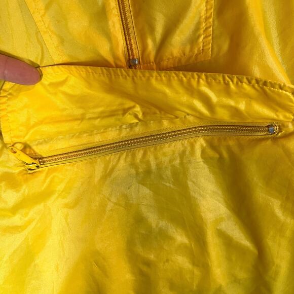 Gap Rain Gear Jacket Mens Medium Yellow Loud Vintage Pullover Pocket Stained - Picture 4 of 11